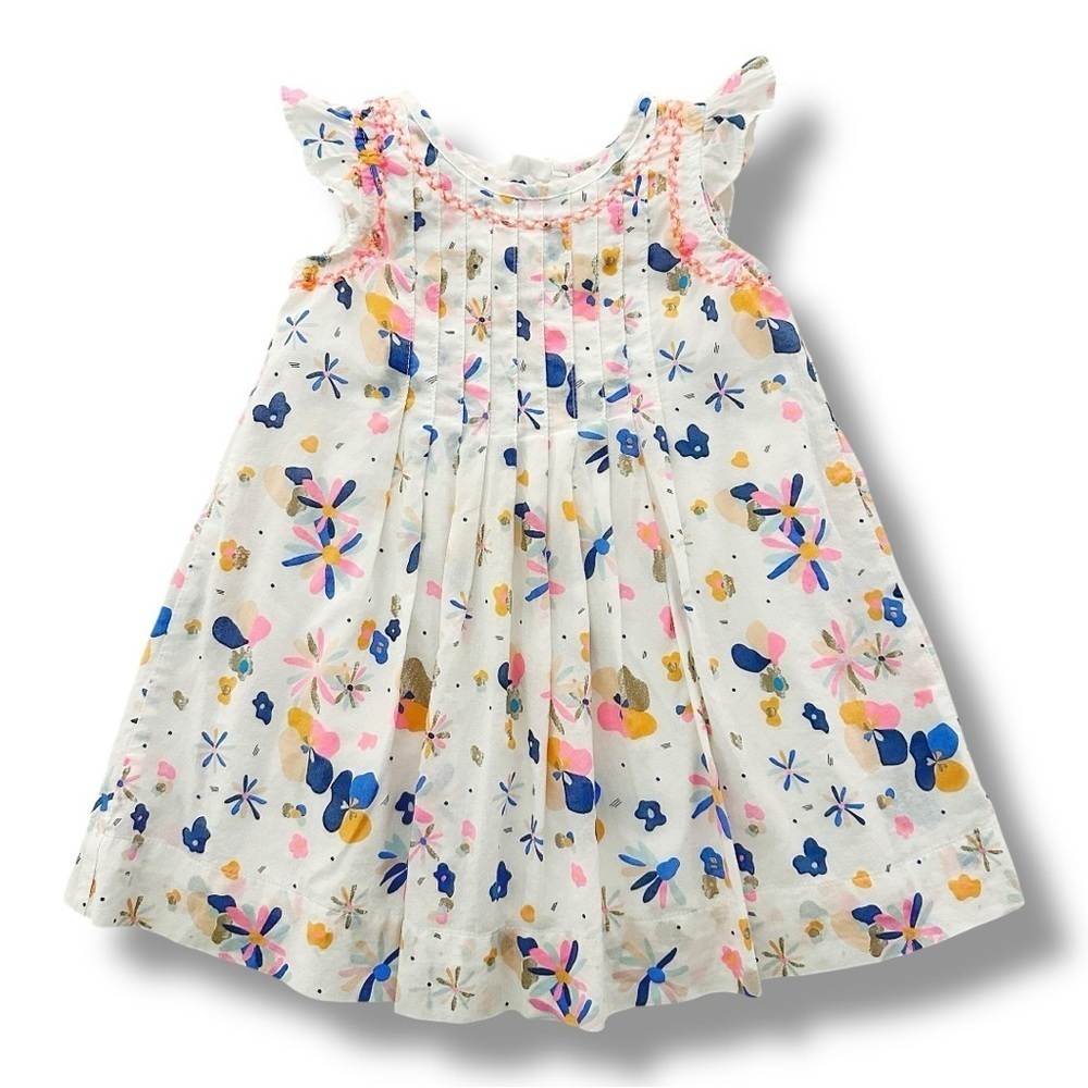 Egg by Susan Lazar | Pintucked Floral Baby Dress (12 mos)